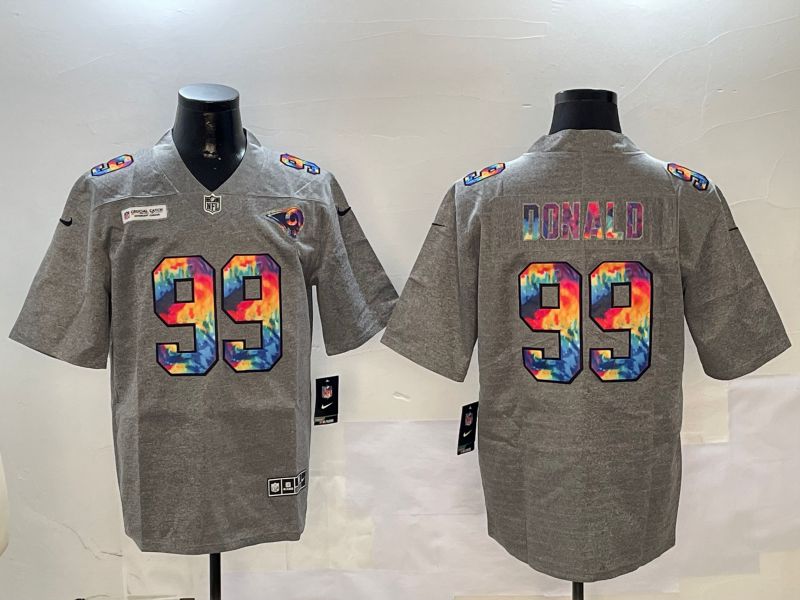 Men Los Angeles Rams #99 Donald Grey Rainbow 2024 Nike Limited NFL Jersey style 1->atlanta falcons->NFL Jersey